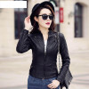 S-XXL New Fashion 2017 Spring Autumn Women Leather Coat Female Slim Black Leather Jacket PU Zippers Motorcycle Outerwear