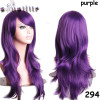S-noilite Long Wavy Cosplay Red Green Puprle Pink Black Blue Sliver Gray Blonde Brown Synthetic Hair Wigs