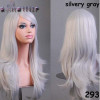 S-noilite Long Wavy Cosplay Red Green Puprle Pink Black Blue Sliver Gray Blonde Brown Synthetic Hair Wigs