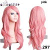 S-noilite Long Wavy Cosplay Red Green Puprle Pink Black Blue Sliver Gray Blonde Brown Synthetic Hair Wigs