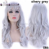 S-noilite Long Wavy Cosplay Red Green Puprle Pink Black Blue Sliver Gray Blonde Brown Synthetic Hair Wigs
