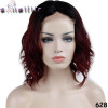 S-noilite Natural Hairline Glueless Heat Resistant Fiber Ombre Hair Wigs for Women Swiss Body Wave Synthetic Lace Front Wig