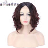 S-noilite Natural Hairline Glueless Heat Resistant Fiber Ombre Hair Wigs for Women Swiss Body Wave Synthetic Lace Front Wig