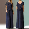 S-6XL Short Sleeve Lace Summer Dress Big Sizes New Arrival Women Summer Plus Size Long Dress Maxi Party Dress Vintage Vestidos