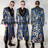 S-5XL! 2017 Men clothing fashion new DG Bigbang The totem embroidery long split coat trench plus size singer costumes