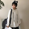 2017 New Fashion Cotton Simple All Match Thin Loose Oversize Letter Long Sleeve Female Sweatshirts