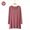 2017 New Fashion Clothes Spring Women Dress 100% Cotton  Autumn Winter Dress Female Long Sleeve Dress O-Neck Woolen Dresses A006
