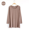 2017 New Fashion Clothes Spring Women Dress 100% Cotton  Autumn Winter Dress Female Long Sleeve Dress O-Neck Woolen Dresses A006