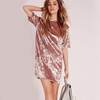 2017 New Fashion Casual Summer Women Dress Loose Solid Short Sleeve Velvet Dress Sexy Party Mini Dresses Robe Vestidos de fiesta