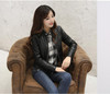 2017 New Fashion Brand Spring Autumn Women Stand-up Collar Faux Soft Leather Jacket PU Zippers Long Sleeve Motorcycle Coat