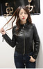 2017 New Fashion Brand Spring Autumn Women Stand-up Collar Faux Soft Leather Jacket PU Zippers Long Sleeve Motorcycle Coat