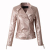 2017 New Fashion Autumn Winter Women Biker Faux Soft Leather Jackets Lady Pu Black Red Yellow Zipper Long Sleeve Motorcycle Coat