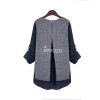 2017 New Plus Size 5XL Shirt Women Tops Casual Autumn Patchwork Fake Two Pieces Pullovers O Neck Long Sleeve Loose Women Blouses