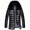 2017 New Men's PU Leather Down Jacket Men coat Fox Fur collar Coat Men Leather Jackets Coats Winter Down Coat Warm Parka