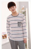 2017 New Men's Pajamas Cotton Long Sleeve Sleepwear Mens Striped Pajamas Sets Autumn Plaid Pyjamas Casual Homewear 3XL 4XL
