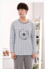 2017 New Men's Pajamas Cotton Long Sleeve Sleepwear Mens Striped Pajamas Sets Autumn Plaid Pyjamas Casual Homewear 3XL 4XL