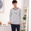 2017 New Men's Pajamas Cotton Long Sleeve Sleepwear Mens Striped Pajamas Sets Autumn Plaid Pyjamas Casual Homewear 3XL 4XL