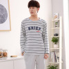 2017 New Men's Pajamas Cotton Long Sleeve Sleepwear Mens Striped Pajamas Sets Autumn Plaid Pyjamas Casual Homewear 3XL 4XL