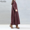 Fashion Autumn Dress 2017 ZANZEA Women Striped Print Dresses Long Sleeve O Neck Vintage  Loose Long Vestidos Plus Size S-5XL Fashion Autumn Dress 2017 ZANZEA Women Striped Print Dresses Long Sleeve O Neck Vintage  Loose Long Vestidos Plus Size S-5XL