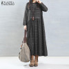 Fashion Autumn Dress 2017 ZANZEA Women Striped Print Dresses Long Sleeve O Neck Vintage  Loose Long Vestidos Plus Size S-5XL Fashion Autumn Dress 2017 ZANZEA Women Striped Print Dresses Long Sleeve O Neck Vintage  Loose Long Vestidos Plus Size S-5XL