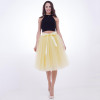 Fashion and Elegant 7 Layers 65CM Midi Tulle Skirts Womens 2017 Summer Tutu Skirt Women Wedding Underskirt Petticoat Falda Tul