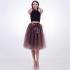 Fashion and Elegant 7 Layers 65CM Midi Tulle Skirts Womens 2017 Summer Tutu Skirt Women Wedding Underskirt Petticoat Falda Tul