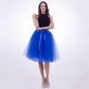 Fashion and Elegant 7 Layers 65CM Midi Tulle Skirts Womens 2017 Summer Tutu Skirt Women Wedding Underskirt Petticoat Falda Tul
