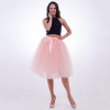 Fashion and Elegant 7 Layers 65CM Midi Tulle Skirts Womens 2017 Summer Tutu Skirt Women Wedding Underskirt Petticoat Falda Tul