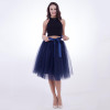 Fashion and Elegant 7 Layers 65CM Midi Tulle Skirts Womens 2017 Summer Tutu Skirt Women Wedding Underskirt Petticoat Falda Tul