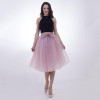 Fashion and Elegant 7 Layers 65CM Midi Tulle Skirts Womens 2017 Summer Tutu Skirt Women Wedding Underskirt Petticoat Falda Tul