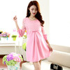 Fashion 2018 spring pregnancy dress loose maternity dresses red pink maternity blouse lace hollow pregnant women dresses