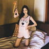 Fashion 2017 Women Casual Sleepwear Cotton Blended Tops Print Shirt Short Pajama Nightwear Set Cart Leisure Vest Sets Sexy Women Fashion 2017 Women Casual Sleepwear Cotton Blended Tops Print Shirt Short Pajama Nightwear Set Cart Leisure Vest Sets Sexy Women