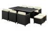2017 Reversal Outdoor Wicker Patio 11 Piece Dining Set in Espresso with White Cushion