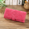 2017 Retro Matte Stitching Leather Long Women Wallet Luxury Brand Desigher Cion Purse Casual Hasp Clutch For Credit Cards Holder