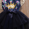 2017 Princess Baby Dress Newborn Infant Baby Girl Clothes Floral Crown Print Tutu Ball Gown Party Dresses for 0-24M Children