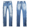 catonATOZ 2145 High Waist Jeans New Ladies Cotton Denim Pants Stretch Womens Side Ripped Skinny Denim Jeans For Female