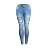 catonATOZ 2074 New Women`s Distressed Mid High Waist Jeans Cotton Denim Pants Stretch Womens Ripped Skinny Jeans For Female