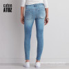 catonATOZ 2074 New Women`s Distressed Mid High Waist Jeans Cotton Denim Pants Stretch Womens Ripped Skinny Jeans For Female