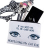 CAT EYE 3D Printing simple makeup bag neceser 2017 New who cares Cosmetic case women trousse de maquillage organizer pencil case