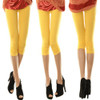 Casual Women Seamless Solid Stretch Skinny Cropped To the Calf Legging Half Pants
