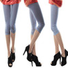 Casual Women Seamless Solid Stretch Skinny Cropped To the Calf Legging Half Pants