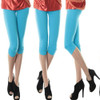 Casual Women Seamless Solid Stretch Skinny Cropped To the Calf Legging Half Pants