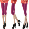 Casual Women Seamless Solid Stretch Skinny Cropped To the Calf Legging Half Pants