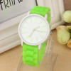 Casual Watch Geneva Unisex Quartz watch 7color men women Analog wristwatches Sports Watches Rose Gold Silicone watches Dropship