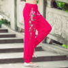 Casual Summer National trend Women's Bloomers Embroidered trousers Elastic waist Loose Wide leg pants YM490