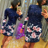 2017 Autumn Printed Floral Long sleeve Sheath dress O-neck Bodycon Mini dresses Party wear dresses 2017 Autumn Printed Floral Long sleeve Sheath dress O-neck Bodycon Mini dresses Party wear dresses