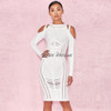 2017 Autumn new women long sleeve o neck bandage dress sexy bodycon hollow out celebrity party elegant white dresses vestidos