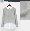 2017 Autumn New Women Blouses Casual Long Sleeve Blouse Patchwork Fake Two Pieces Shirts Plus Size 5XL Shirt Women Tops Blusas