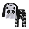 2017 Autumn New Baby Boy Clothes Long-sleeved Cartoon Panda T shirt+Pants 2 Pcs Newborn Clothes Baby Girl Clothing Set