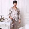 2017 autumn mens pajamas sexy silk sleepwear male short sleeve shorts 100% silk pajamas men homewear sets